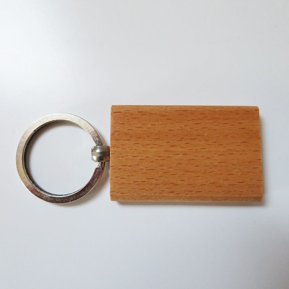 Schlüsselanhänger aus Holz (rechteckig)