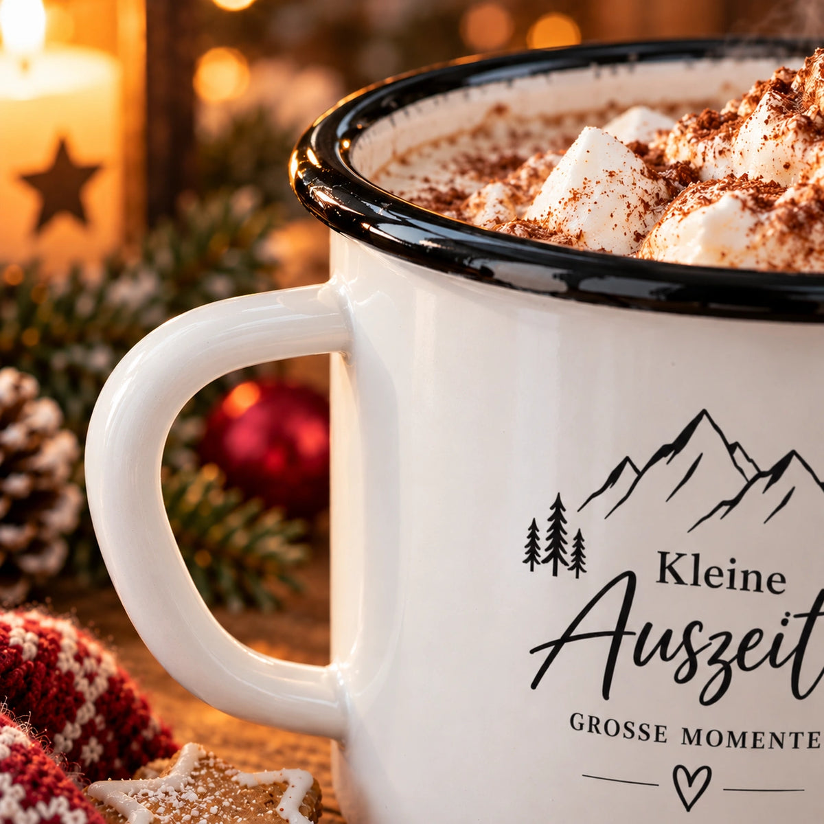 Emailletasse mit individuellem Druck