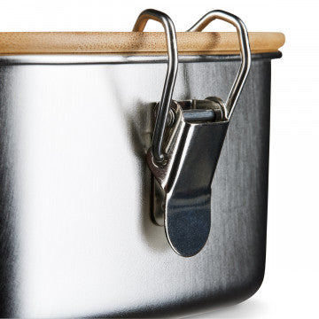 Lunch Box Edelstahl mit Bambusdeckel & Verschluss - Mit Wunschgravur