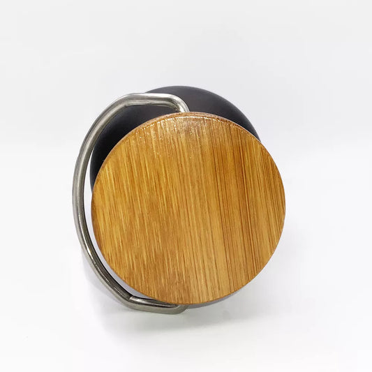 Edelstahl-Trinkflasche mit Bambusdeckel