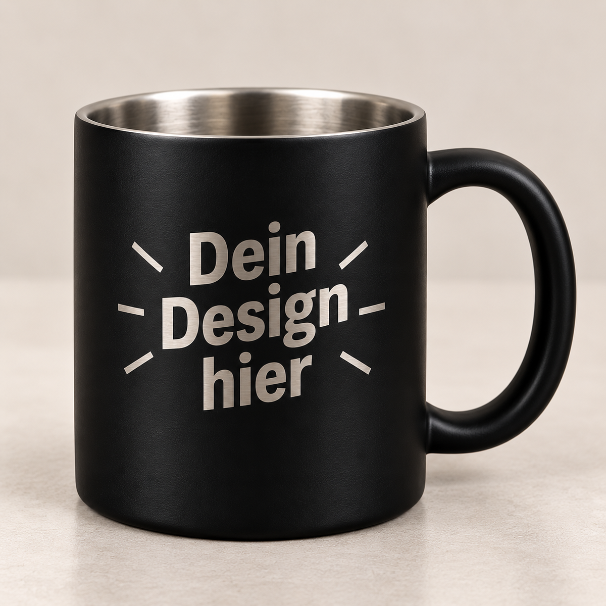 Edelstahltasse (schwarz) mit individueller Gravur