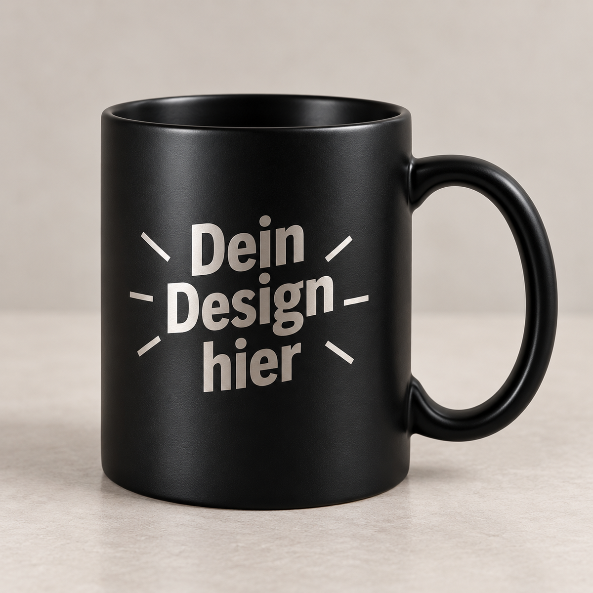 Keramiktasse (schwarz) mit individueller Gravur