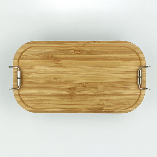 Kleine Lunchbox mit Bambusdeckel, ca. 750ml - Mit Wunschgravur