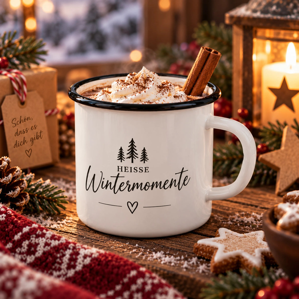 Emailletasse mit individuellem Druck