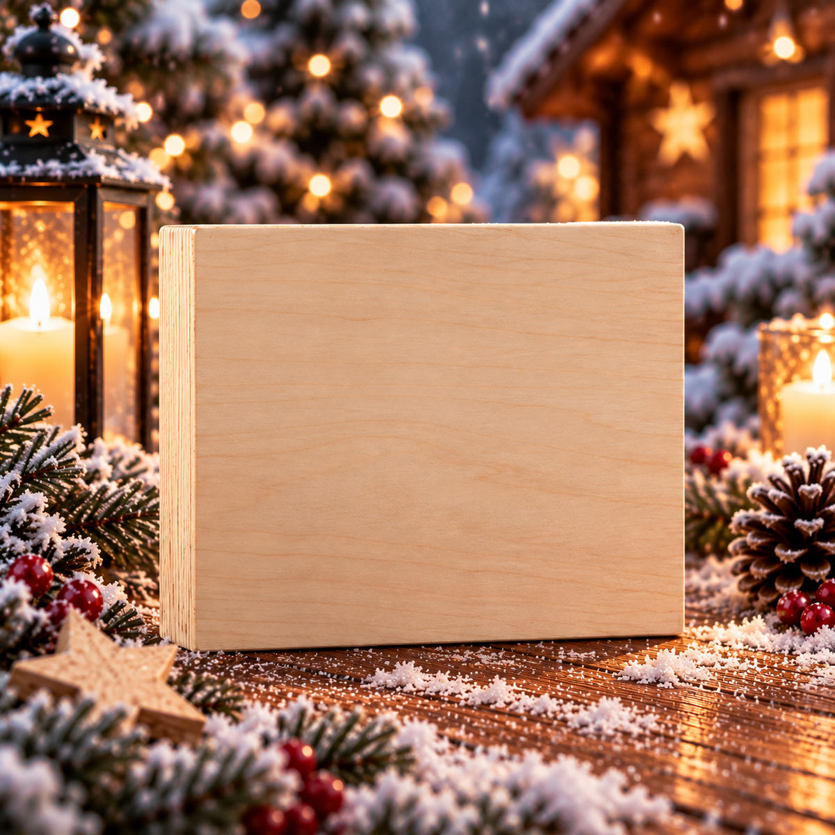 Holzfoto mit UV-Druck, 4er Set, 12x12cm