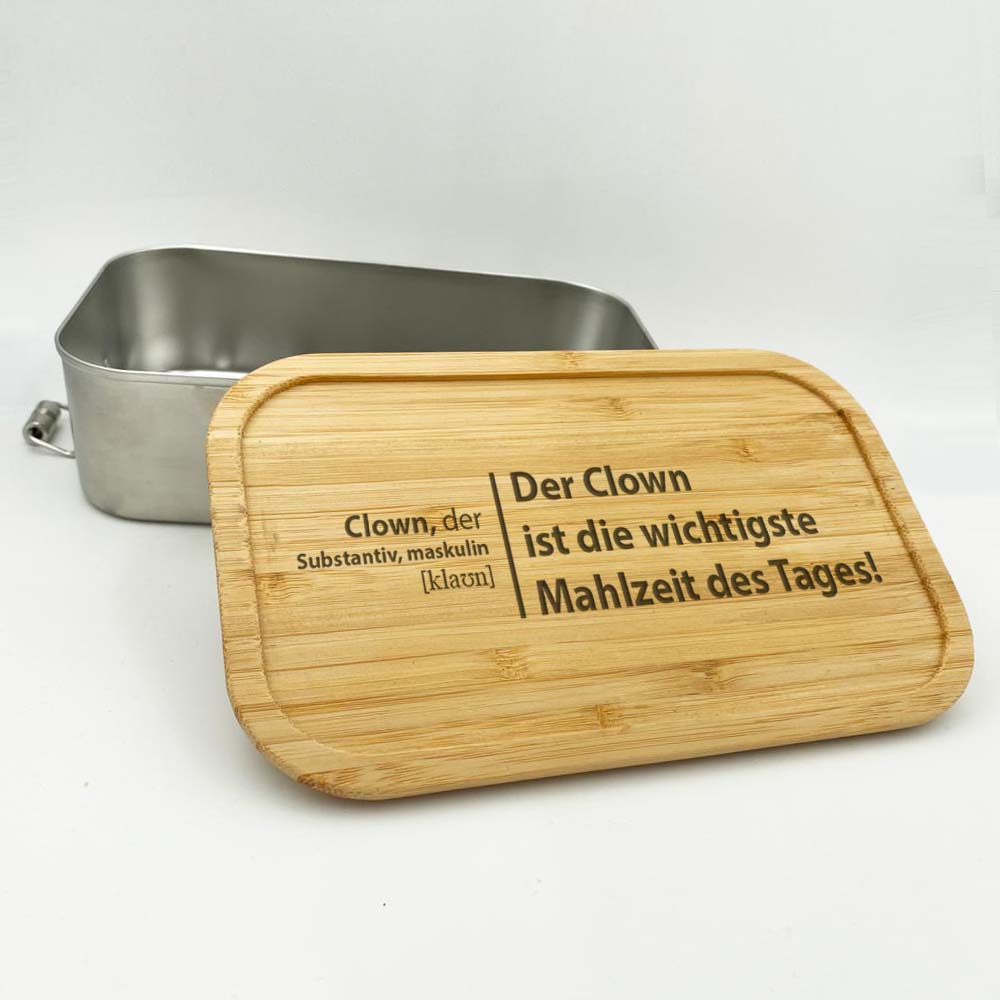 Lunchbox "Clown zum Frühstück" Bambus, groß