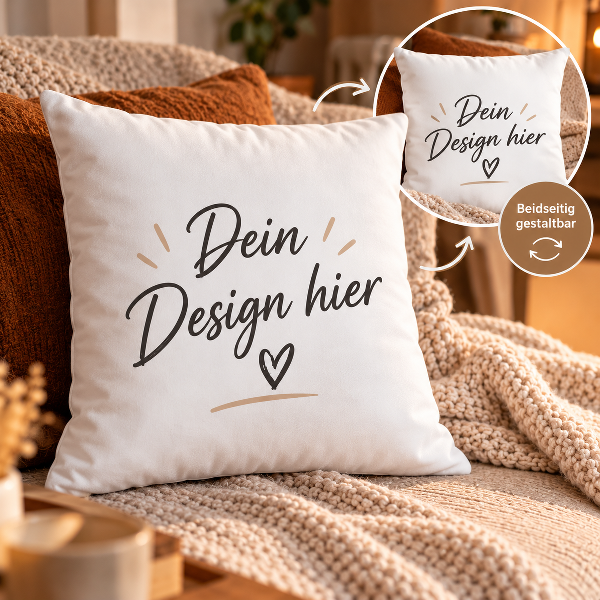 Kuschelkissen mit deinem Design, Zweiseitig