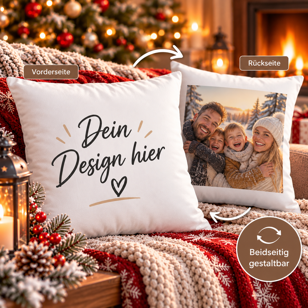 Kuschelkissen mit deinem Design, Zweiseitig