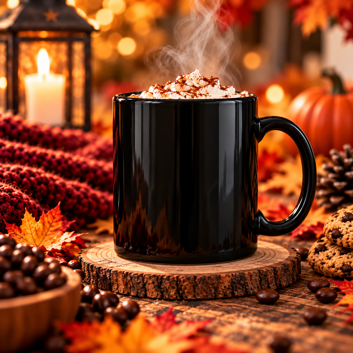 Schwarze Keramiktasse mit individuellem Druck