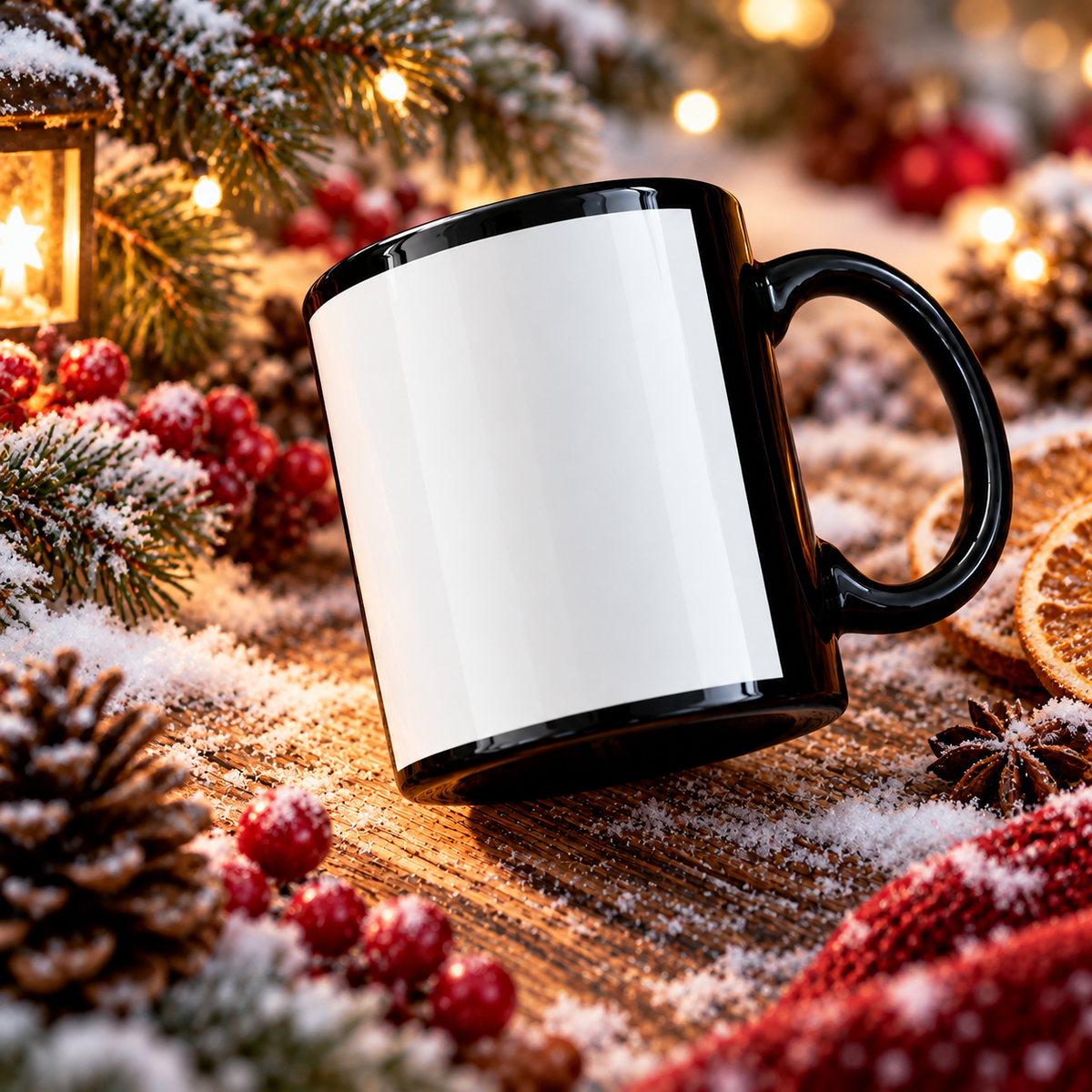 Schwarze Keramiktasse mit individuellem Druck