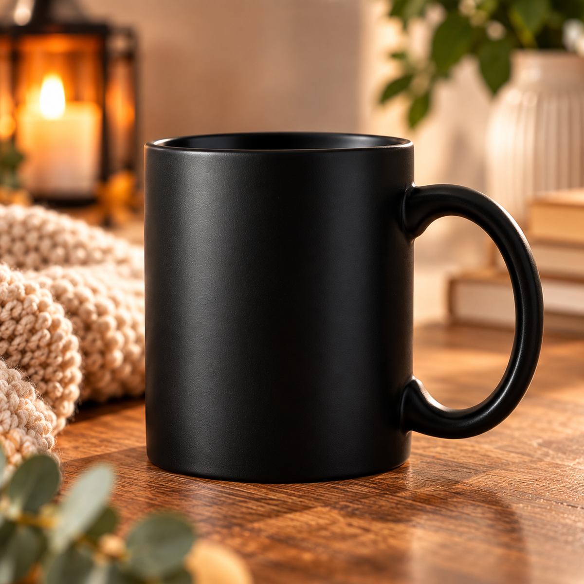 Keramiktasse (schwarz) mit individueller Gravur