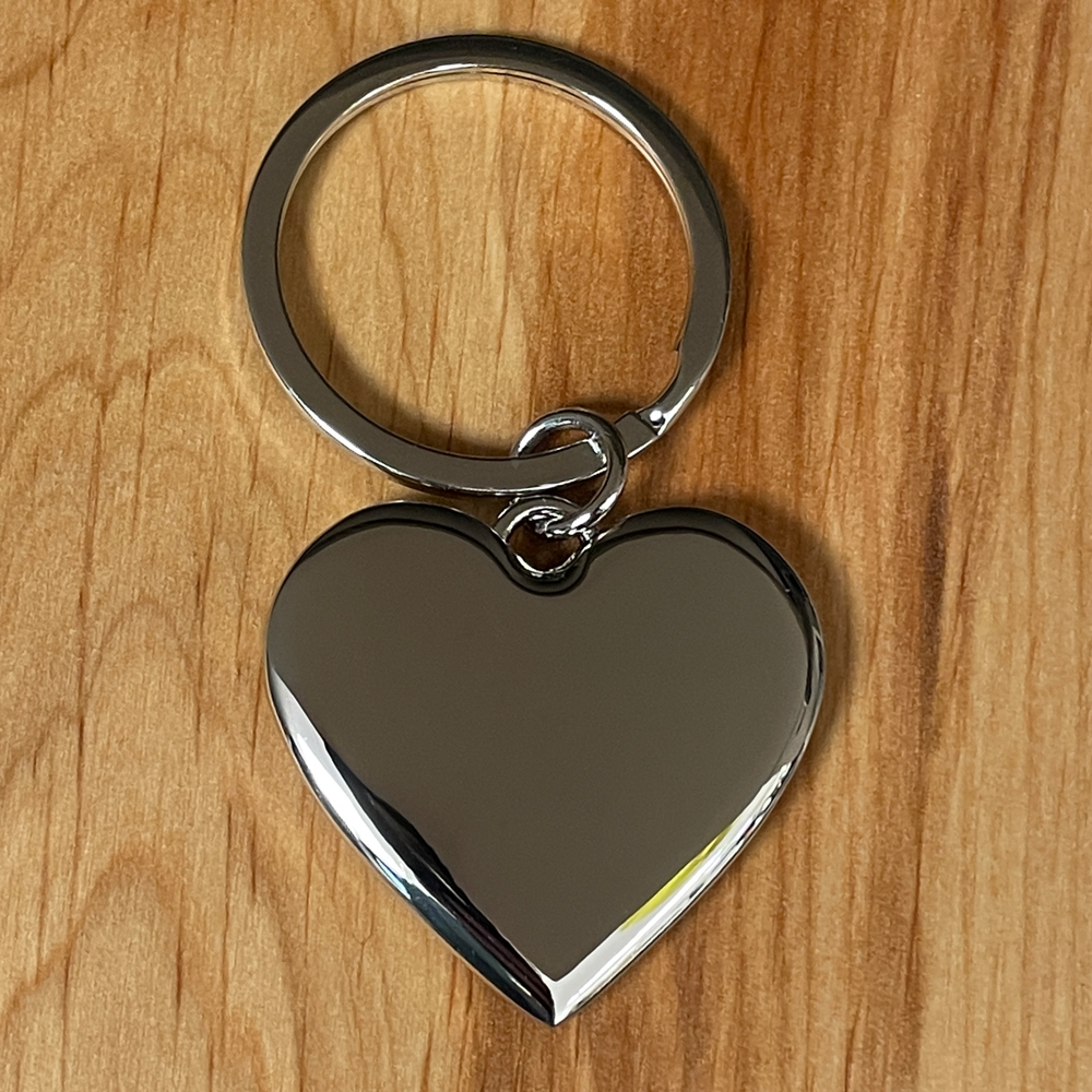 Schlüsselanhänger Herz, Metall, zweiseitige Wunschgravur