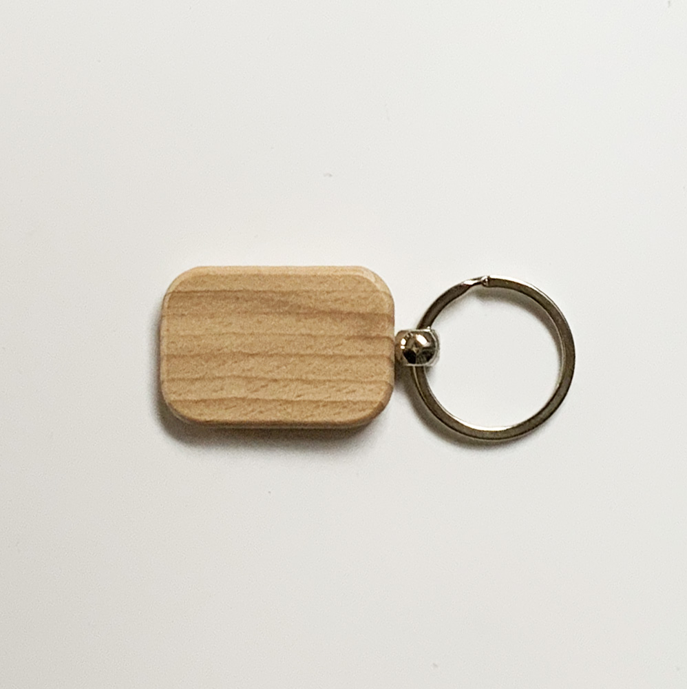 Schlüsselanhänger aus Holz (abgerundet)