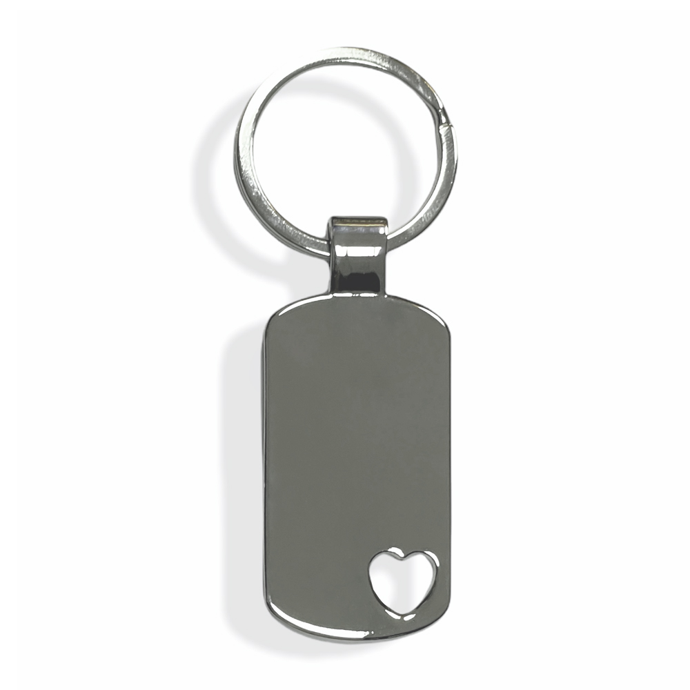 Schlüsselanhänger mit Herz, Metall, zweiseitige Wunschgravur